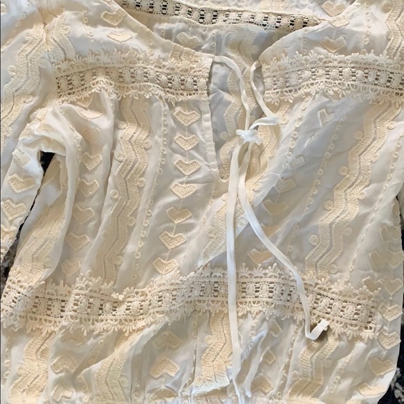 White cropped boho blouse - Picture 2 of 3